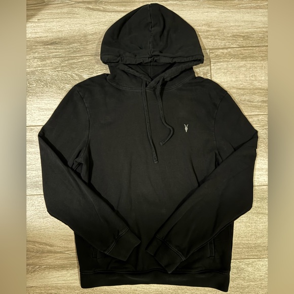 Men’s All Saints Raven Pullover Ramskull Hoodie - Picture 2 of 6
